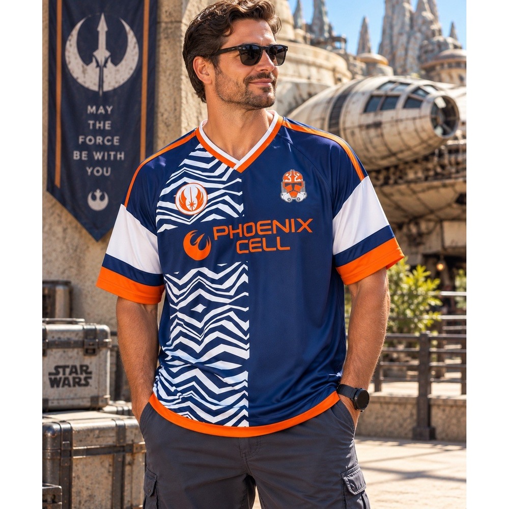 Star Wars Ahsoka Tano Phoenix Cell Soccer Jersey Men XXL BoxLunch NWT